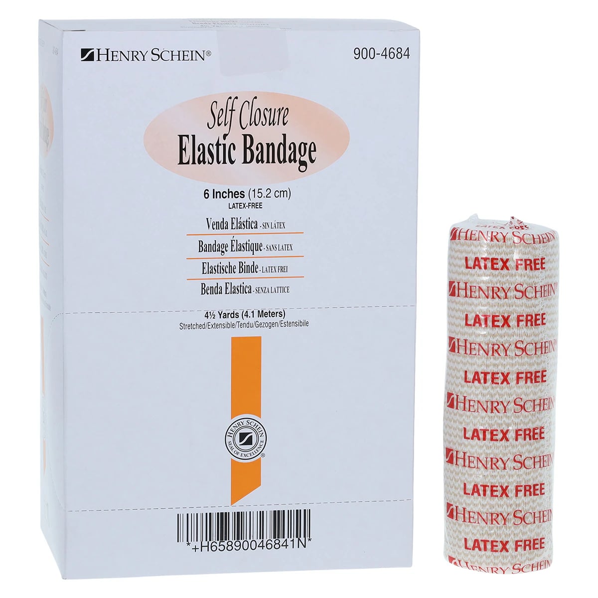 Stretch Bandage Elastic with Velcro, 6" x 4.5 yd, Tan, Non-Sterile, 10/Box