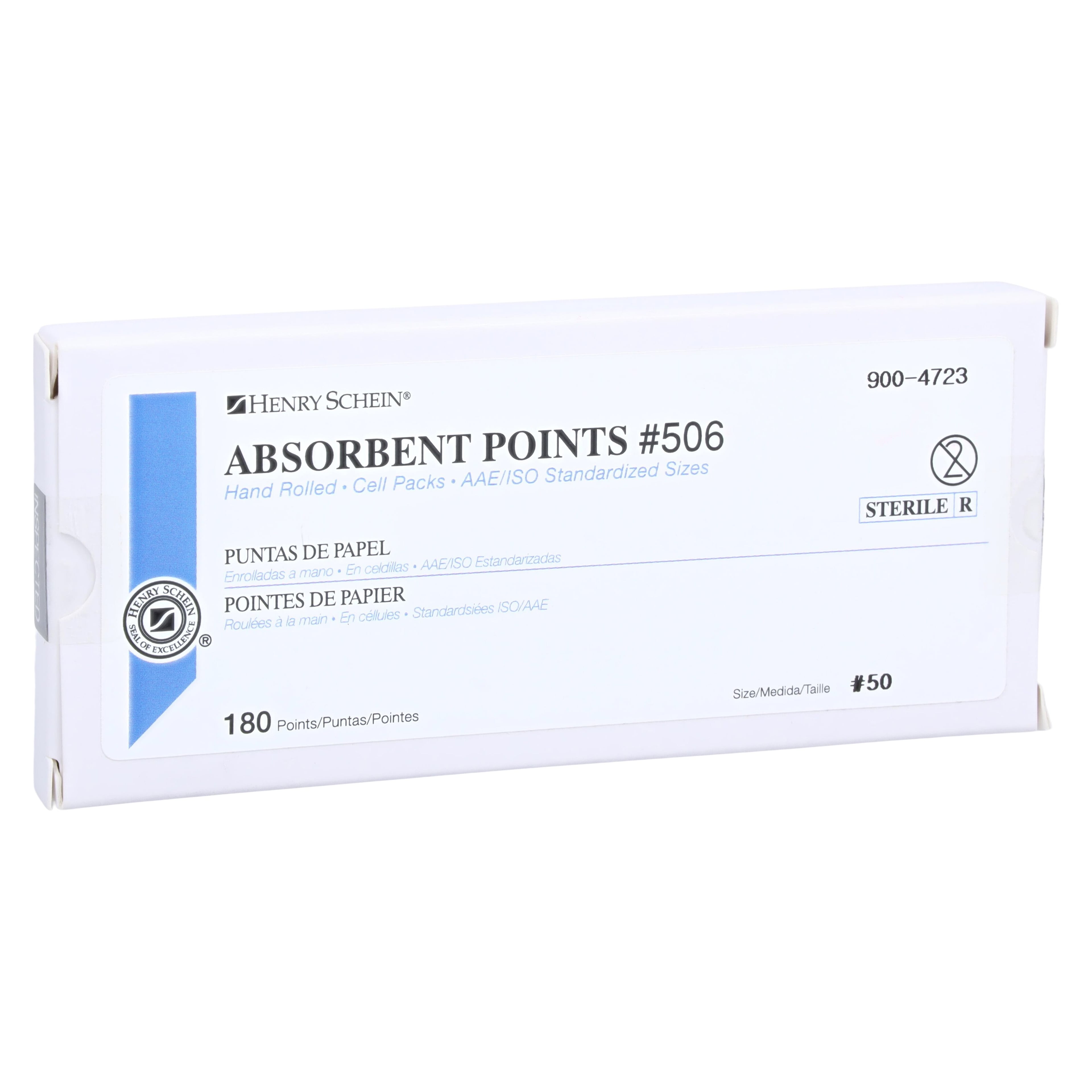 Henry Schein Absorbent Points #506, ISO 50, 0.02, Sterile, 180/Box