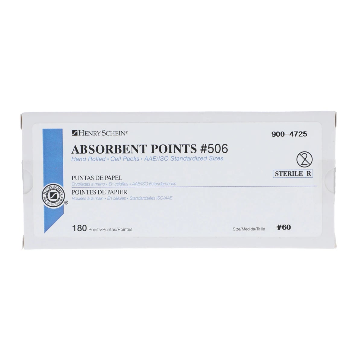 Henry Schein Absorbent Points #506, ISO 60, 0.02, Sterile, 180/Box