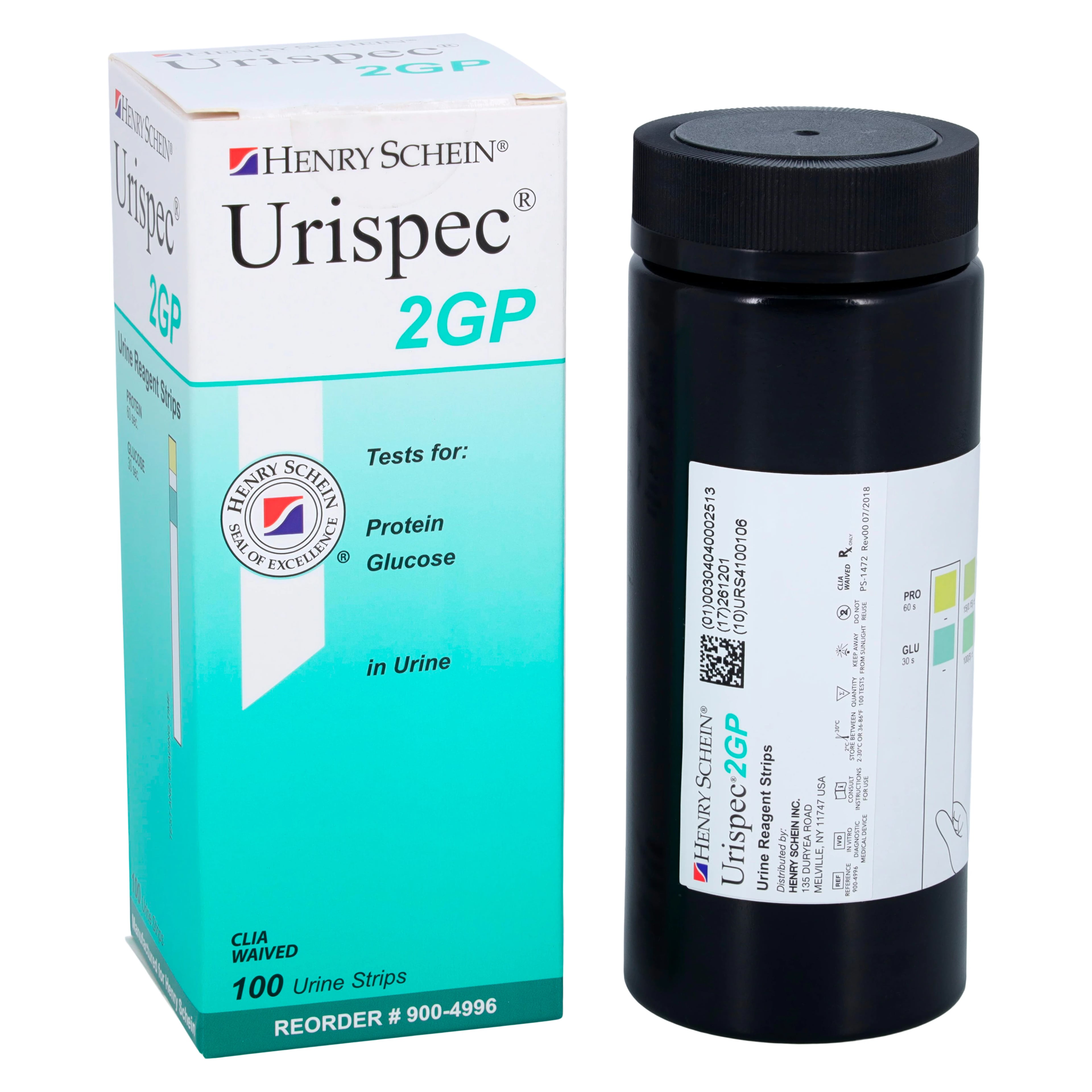 Henry Schein Urispec Pro 2GP Urinalysis Test Strips, 100/Bottle