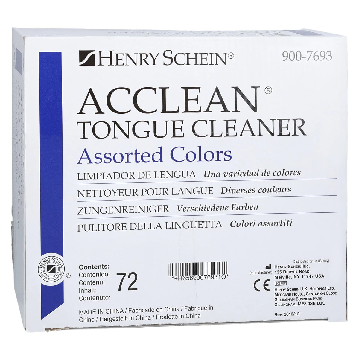 Acclean Tongue Cleaner, Assorted, 72/Box