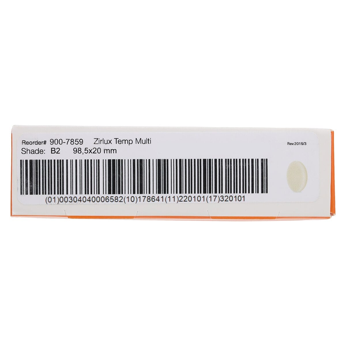 Zirlux Temp Multi PMMA Disc B2, 98x20mm, 01KEZKNNAY831GJT9GQQZGMBV2