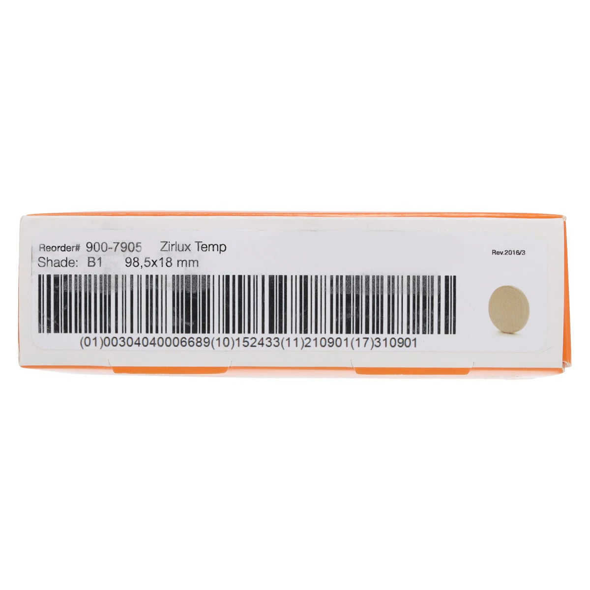 Zirlux Temp PMMA Disc B1, 98x18mm, Each