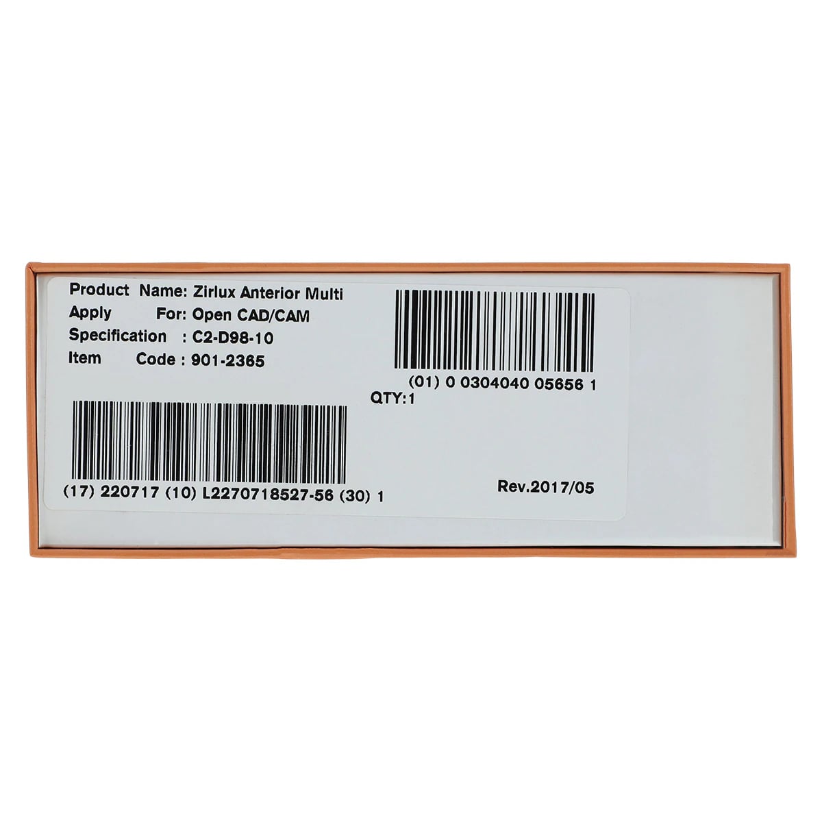 Zirlux ML Anterior C2 Zirconia Disc, 98x10mm, Each