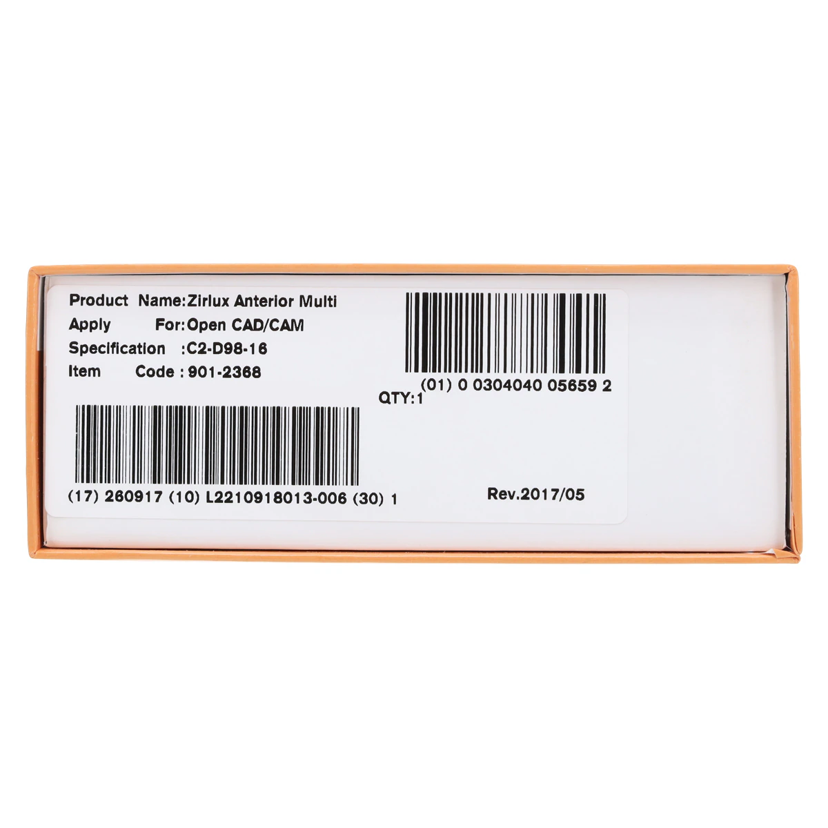 Zirlux ML Anterior C2 Zirconia Disc, 98x16mm, Each