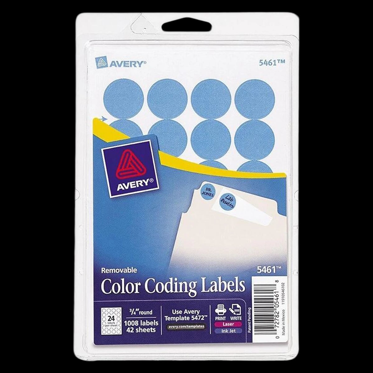 Avery Removable Color-Coding Labels, 3/4" Diameter, Light Blue, 1000/Pack