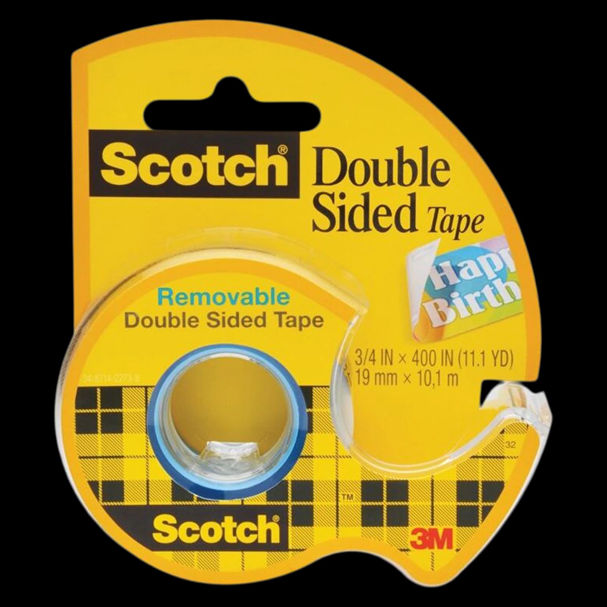 Scotch 667 Removable Double-Sided Tape, 3/4 in x 400 in, 1/Package