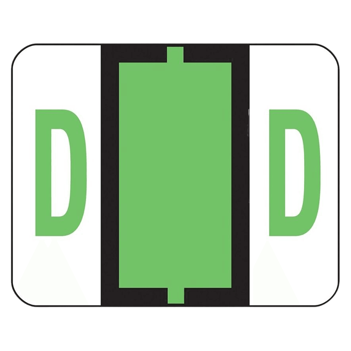 Smead Bar-Style Permanent Alphabetical Labels D, Light Green, 1.25" x 1", 500/Roll, 500/Package