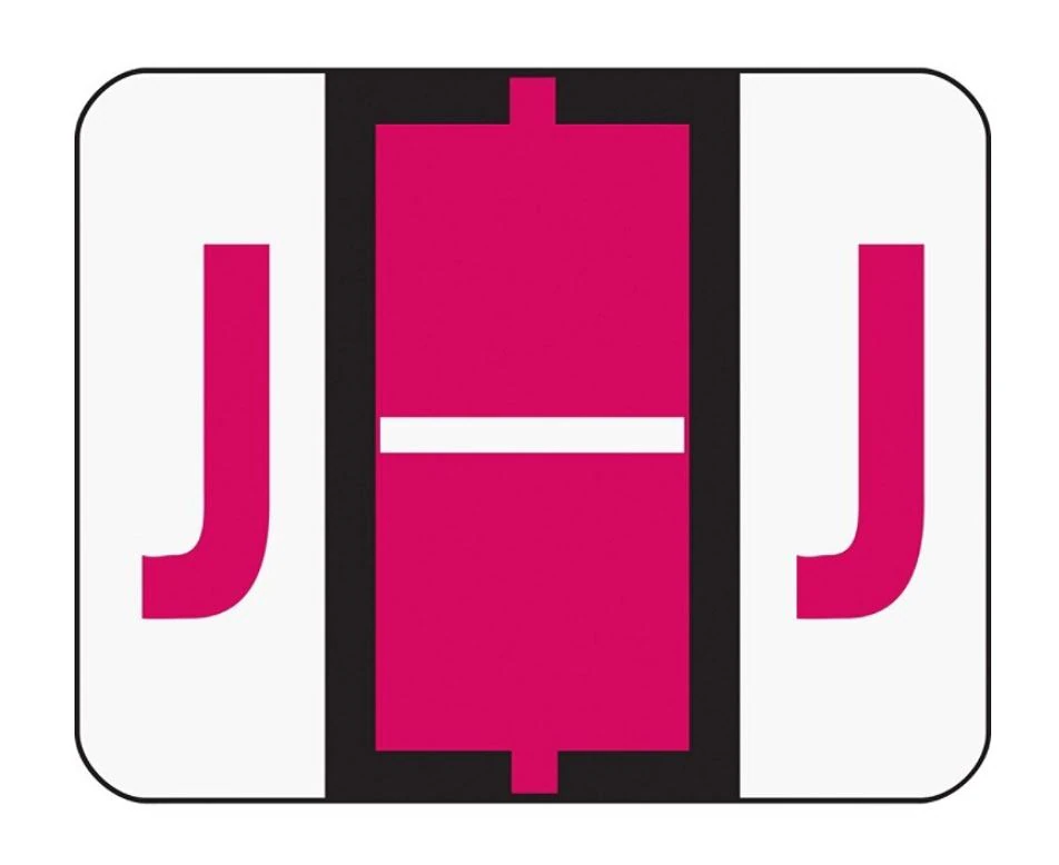 Smead BCCR Bar-Style Permanent Alphabetical Labels, J, Red, 500/Package