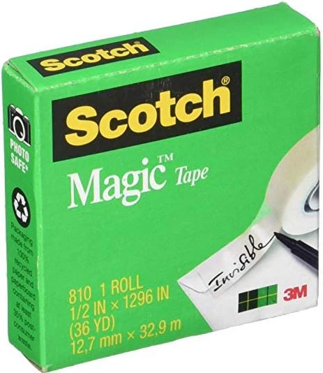 Scotch Magic 810 Tape, 1/2" x 1296", 1/Package