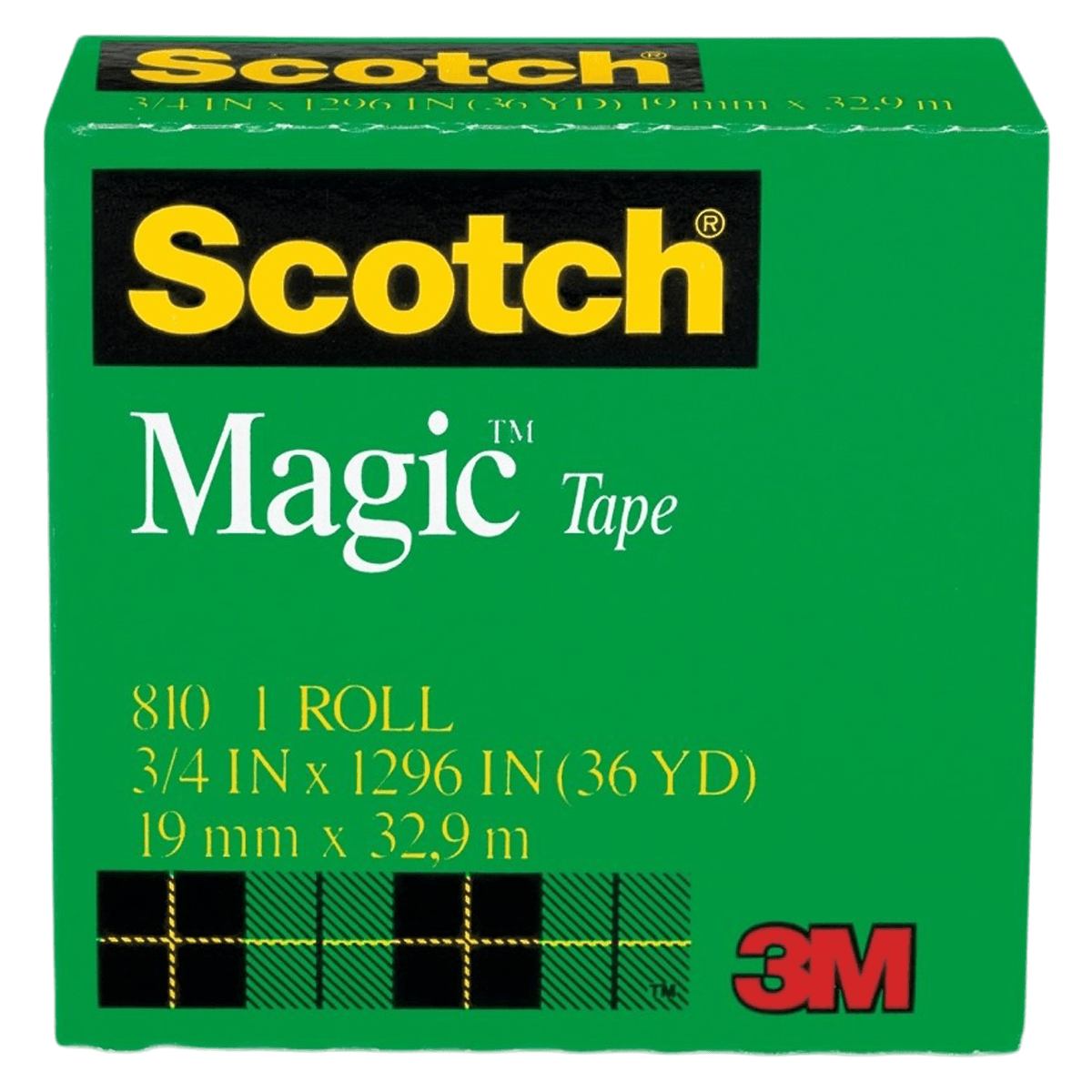 3M Scotch Magic 810 Tape, 3/4 in x 1296 in, 1 Roll