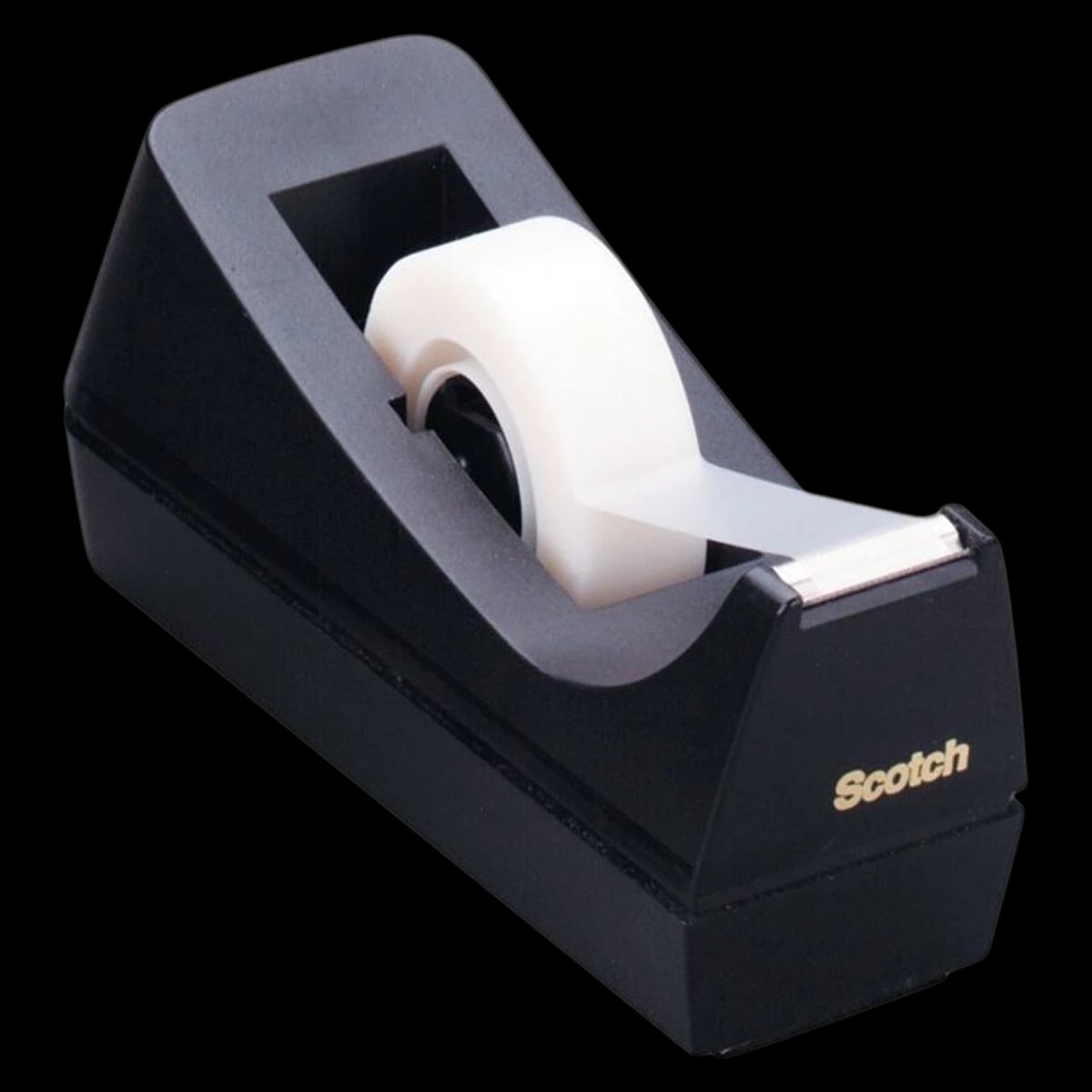 Scotch Desk Tape Dispenser, 1" Core, 100% Recycled Black, 1/Each