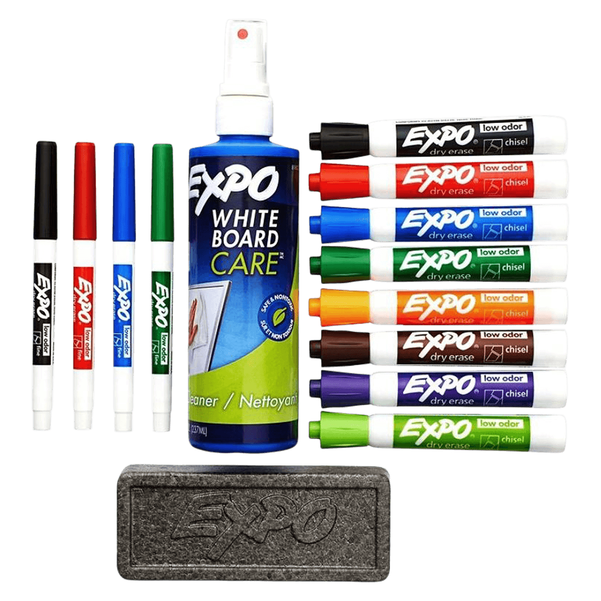 EXPO Low-Odor Dry-Erase Kit, Assorted Colors, 2-Pack