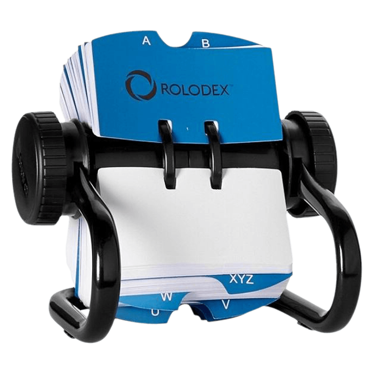 Rolodex Open Single Rotary File, 2.25 x 4 in, 500 Cards, Black, 1/Package