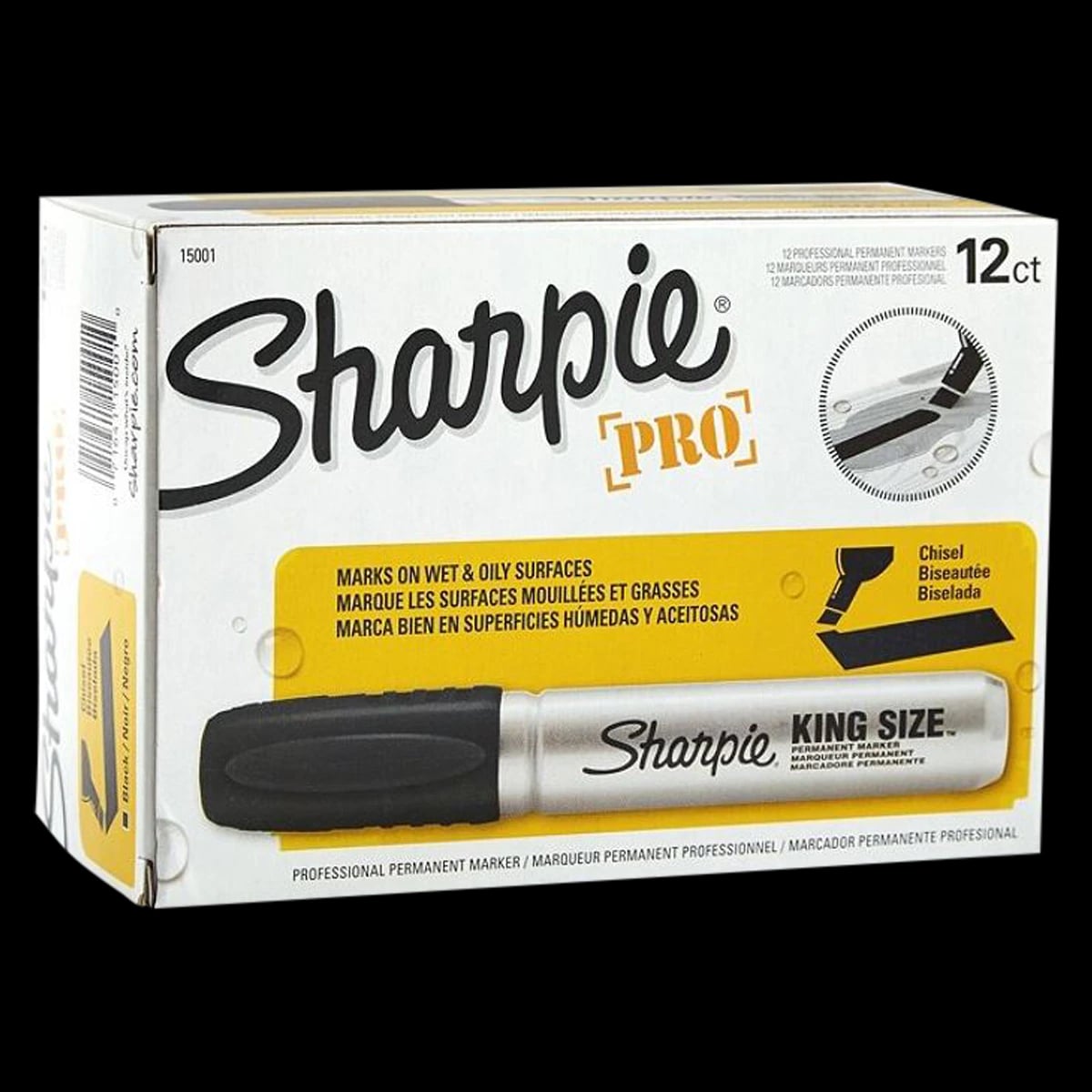 Sharpie King-Size Permanent Markers, Black, 12/Pack