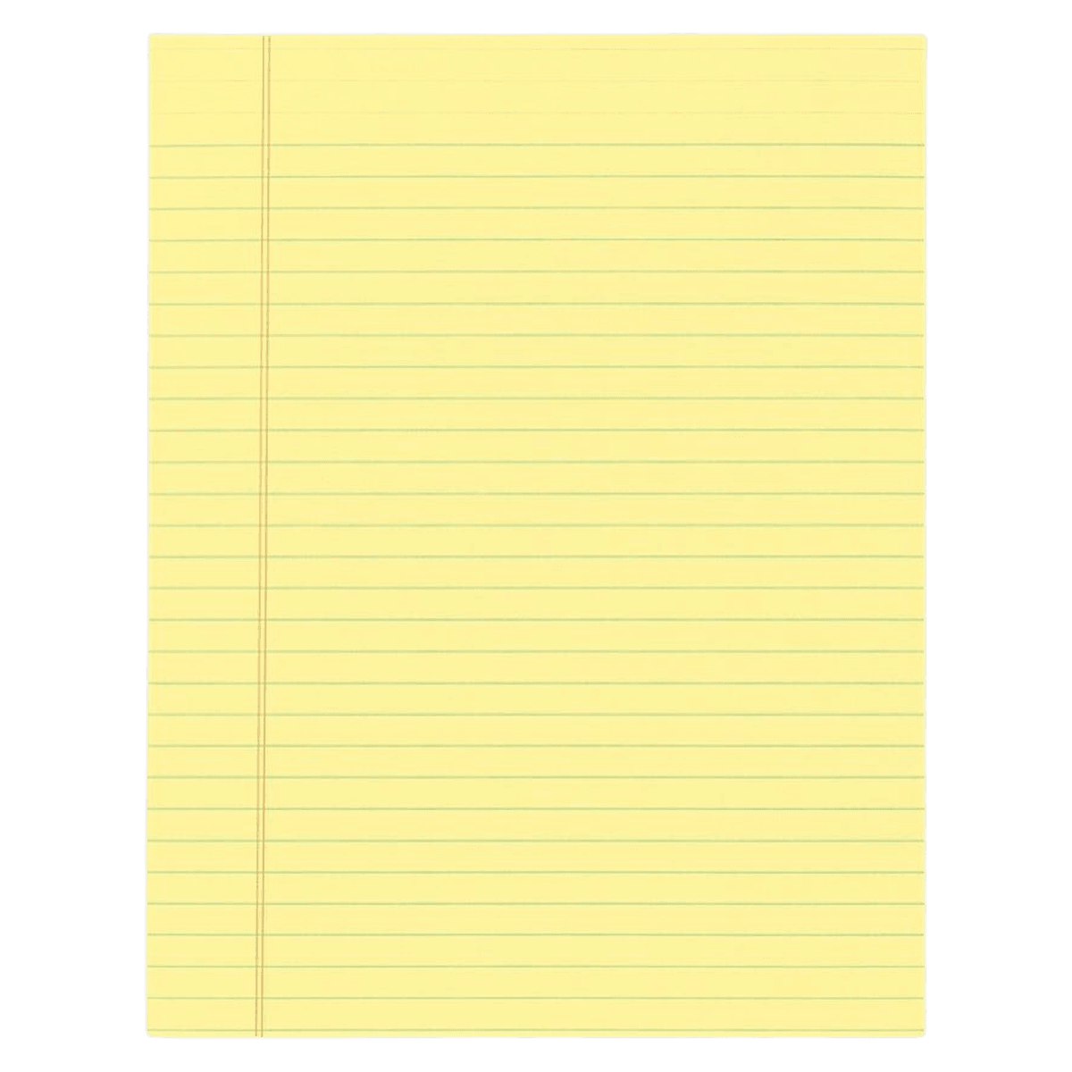 Writing Pad Canary, 8.5 x 11 in, Legal Ruled, 50 Sheets, 12/Pack