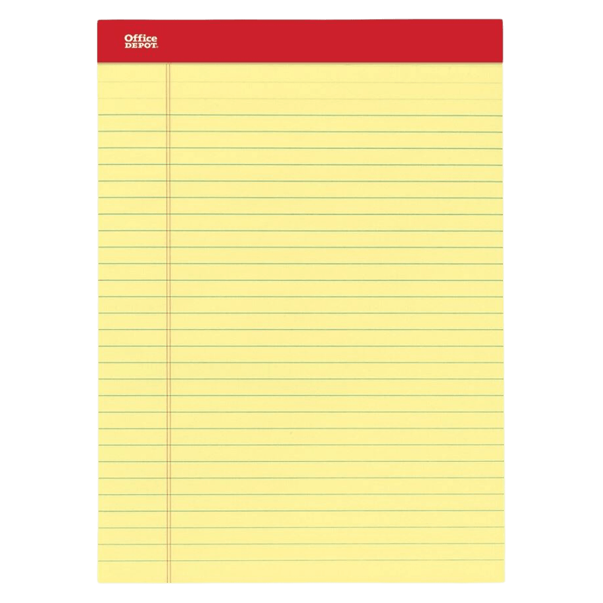 Office Depot Perforated Writing Pad, 8.5 x 11.75 Inches, Canary, 12/Pack