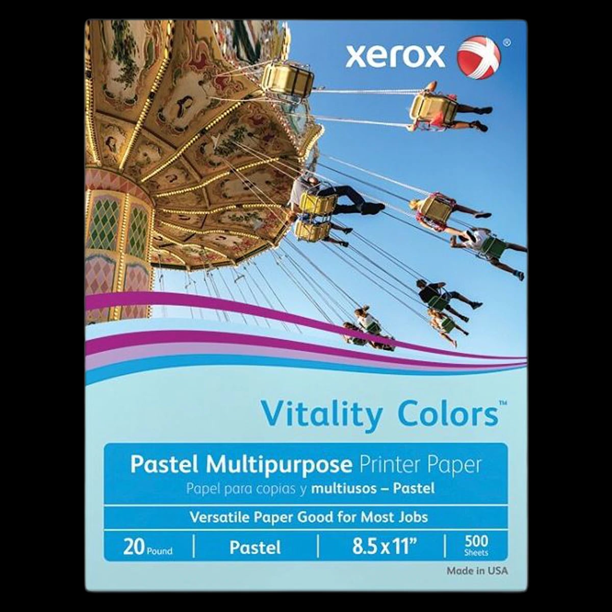 Xerox Color Paper, 20# Letter, Blue, 8.5" x 11", 500/Pk