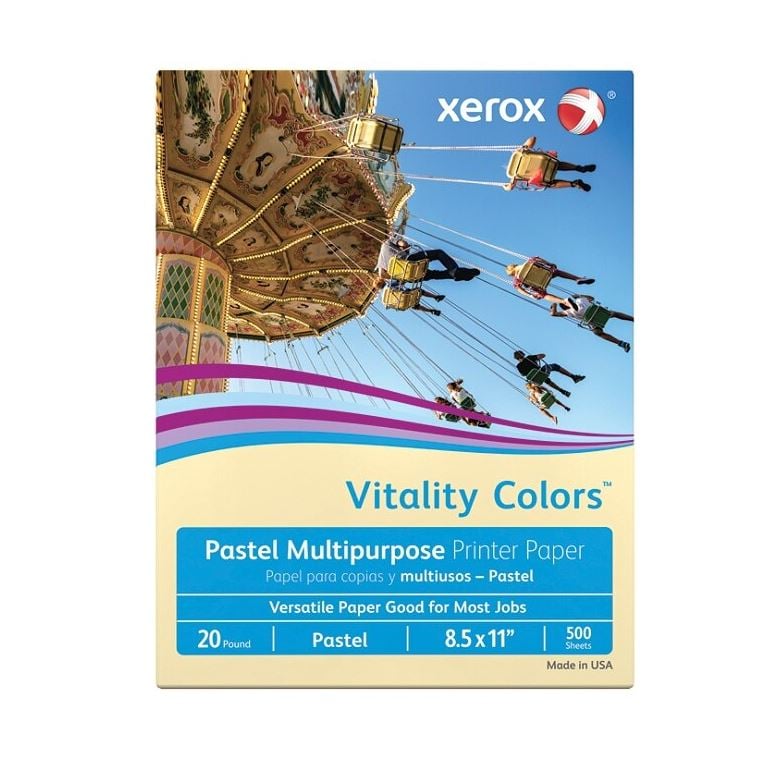 Xerox Color Paper, 8.5 x 11 in, 20 lb, Ivory, 500/Pk