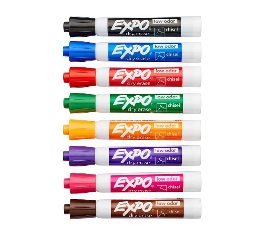 Expo 2 Dry-Erase Markers, Chisel Point, Assorted Colors, 8/Pack