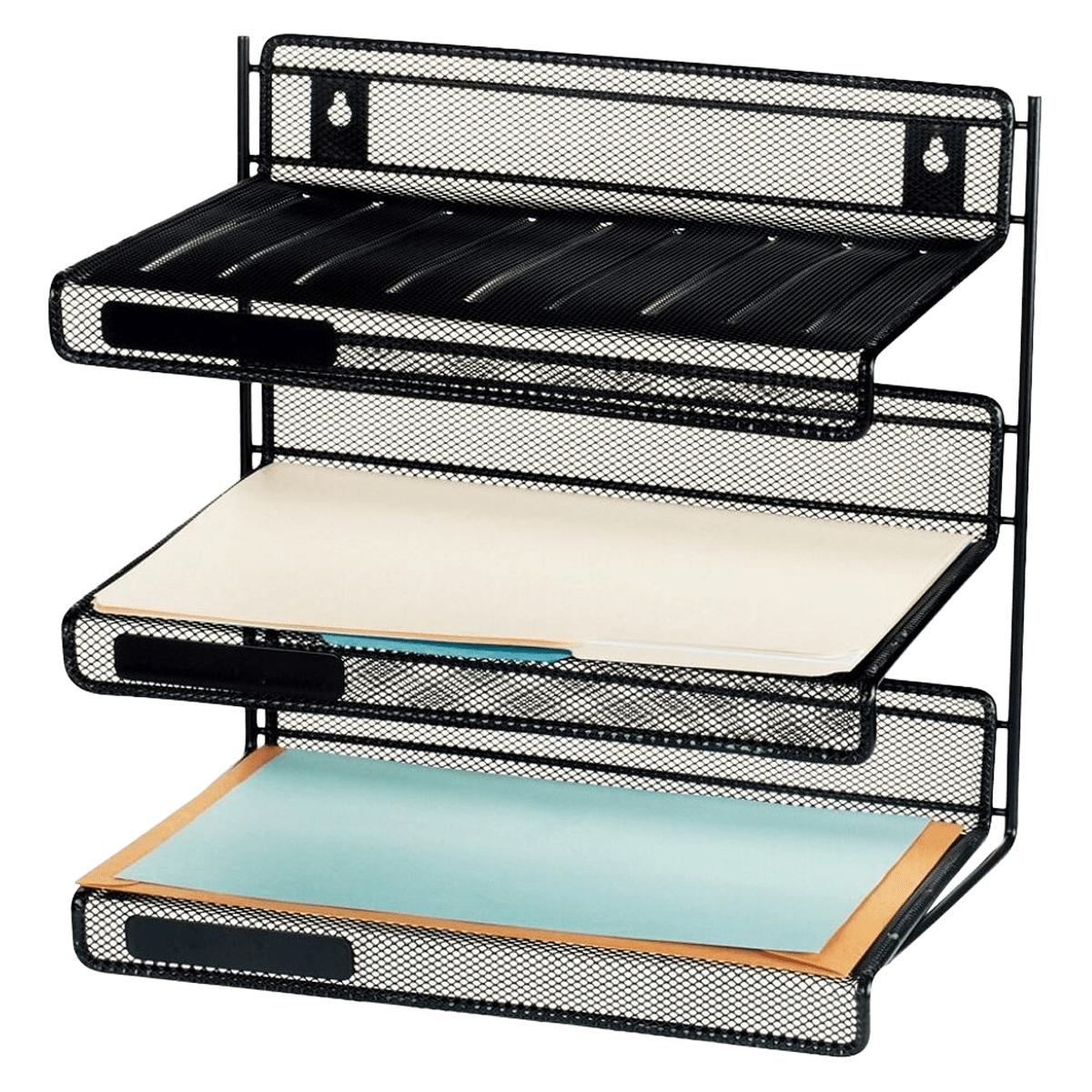 Office Depot Brand Metro Mesh 3-Tier Desk Shelf, Black