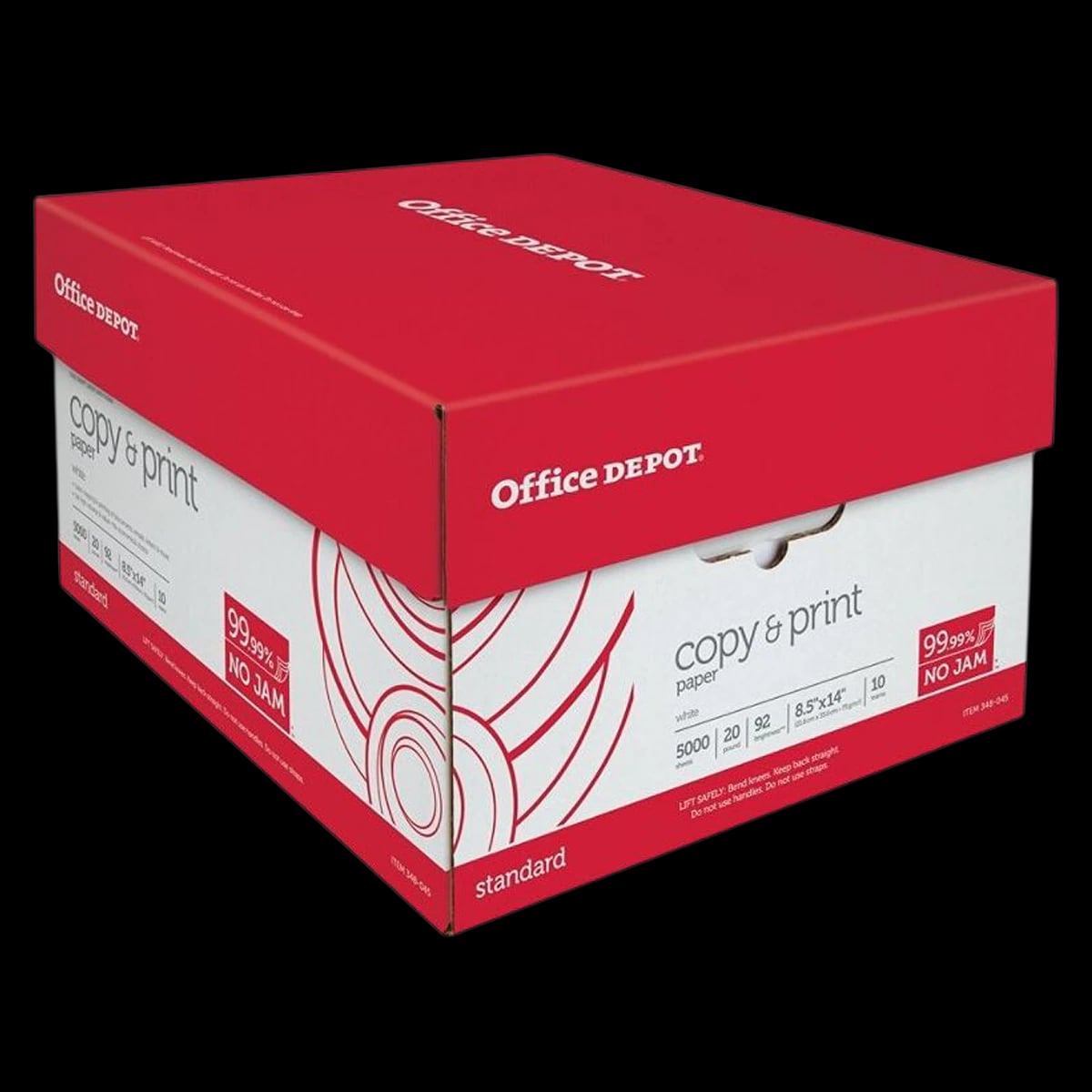 Office Depot Business Services Copy Paper, 20 Lb, White, Legal Size, 10 Reams, 5000 Sheets/Case