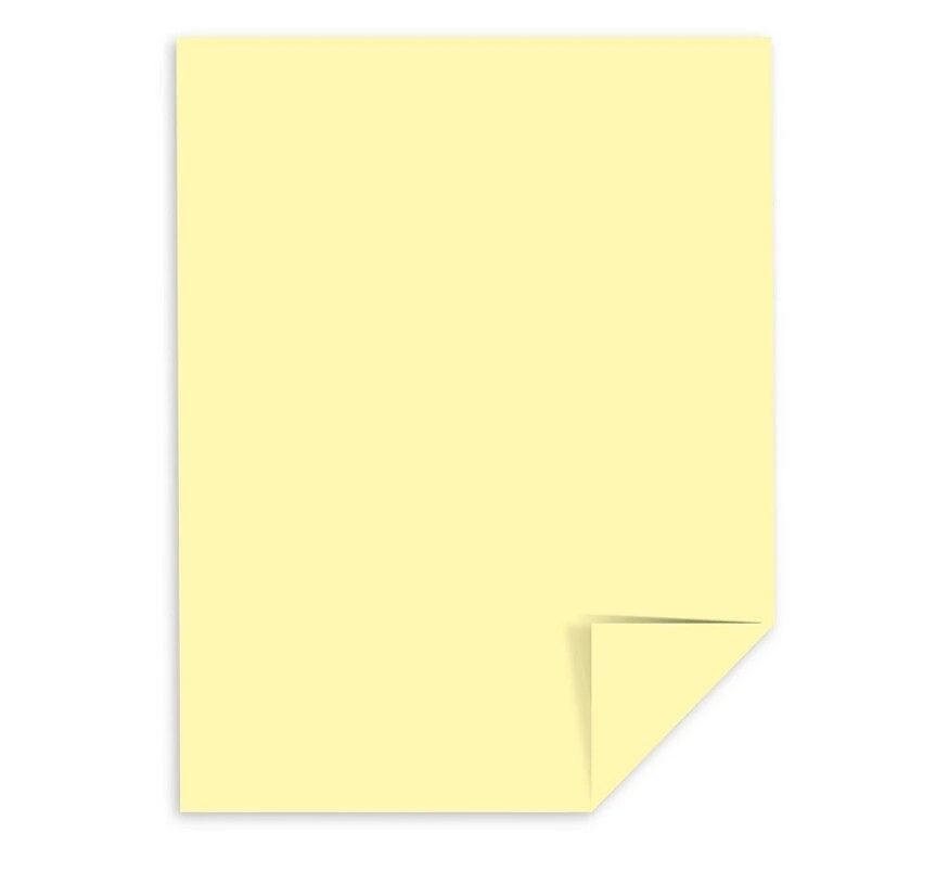 Wausau Papers Exact Vellum Bristol Cover Stock, 8.5" x 11", Canary, 250/Pack, VLMBRSTL67