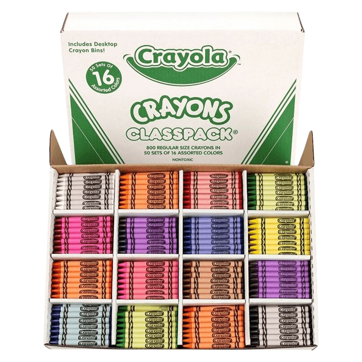 Crayola Classpack Standard Crayons, 16 Assorted Colors, 800/Pack