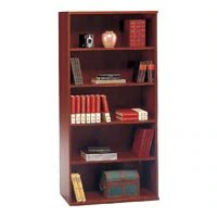 Bush Industries 5-Shelf Bookcase, 36" Wide, Hansen Cherry Finish, 1/Package
