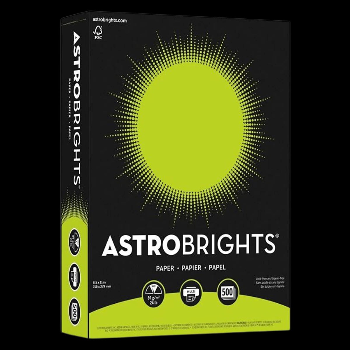 Wausau Papers Astrobrights Letter Paper, 8.5 x 11 in, 24 Lb, Terra Green, 500/Pk