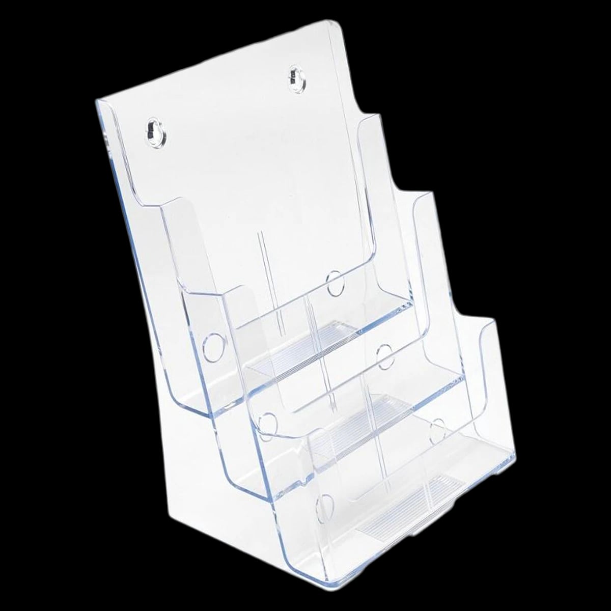 Deflect-O 3-Tier Magazine Rack, Clear, 12 5/8" x 9 1/2" x 8", 1/Package