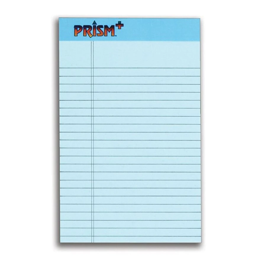 Tops Business Forms Prism Color Writing Pad, 5" x 8", Legal Ruled, 25 Sheets, Blue, 12/Package