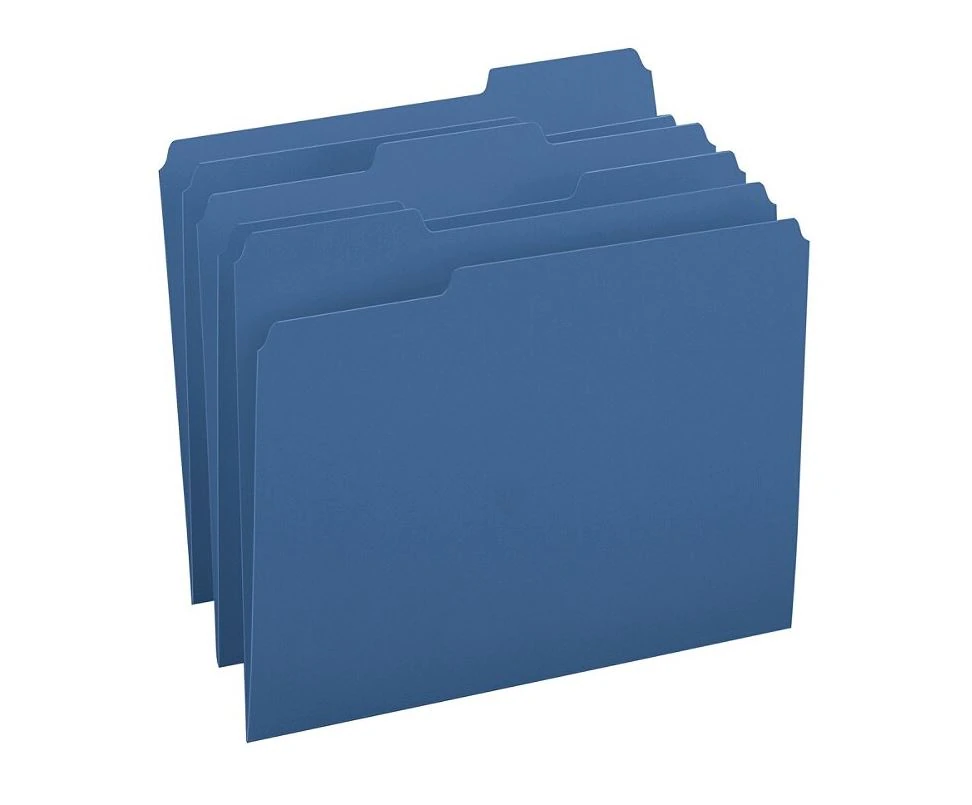 Smead Color File Folders, Letter Size, 1/3 Cut Tab, Navy, 100/Box