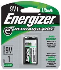 Energizer Rechargeable NiMH 9-Volt Battery, 1/Pack
