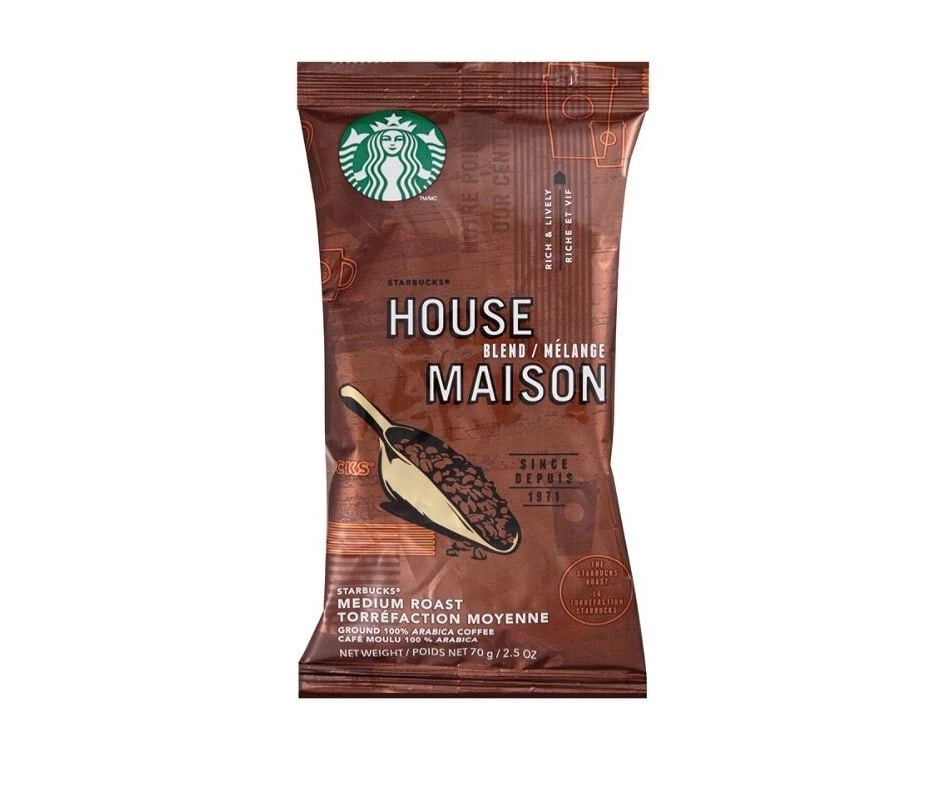 Starbucks House Blend Ground Coffee, Single Pot Servings, 18/Box