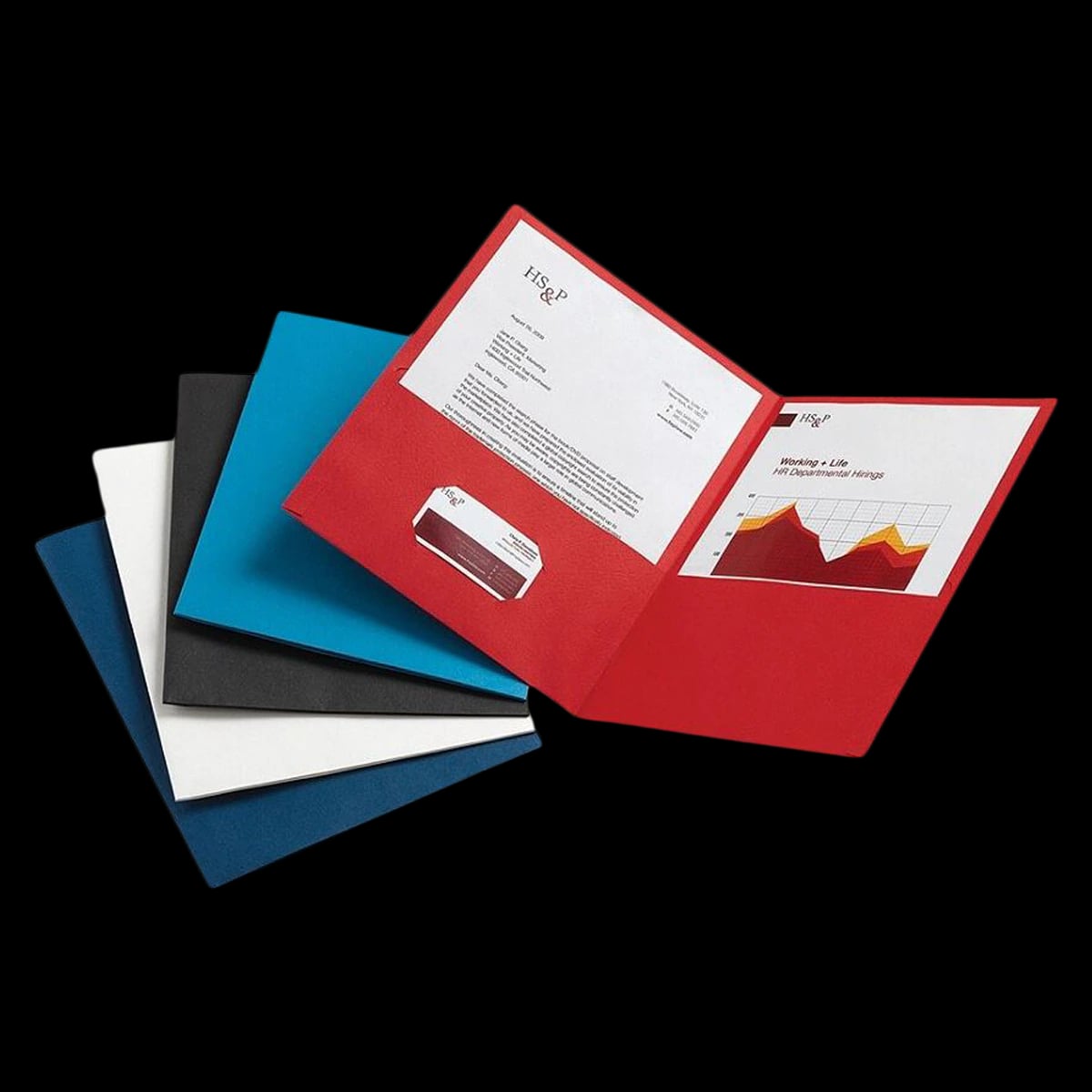 Esselte Pendaflex Leatherette Twin-Pocket Portfolio, Assorted Colors, 10/Pack