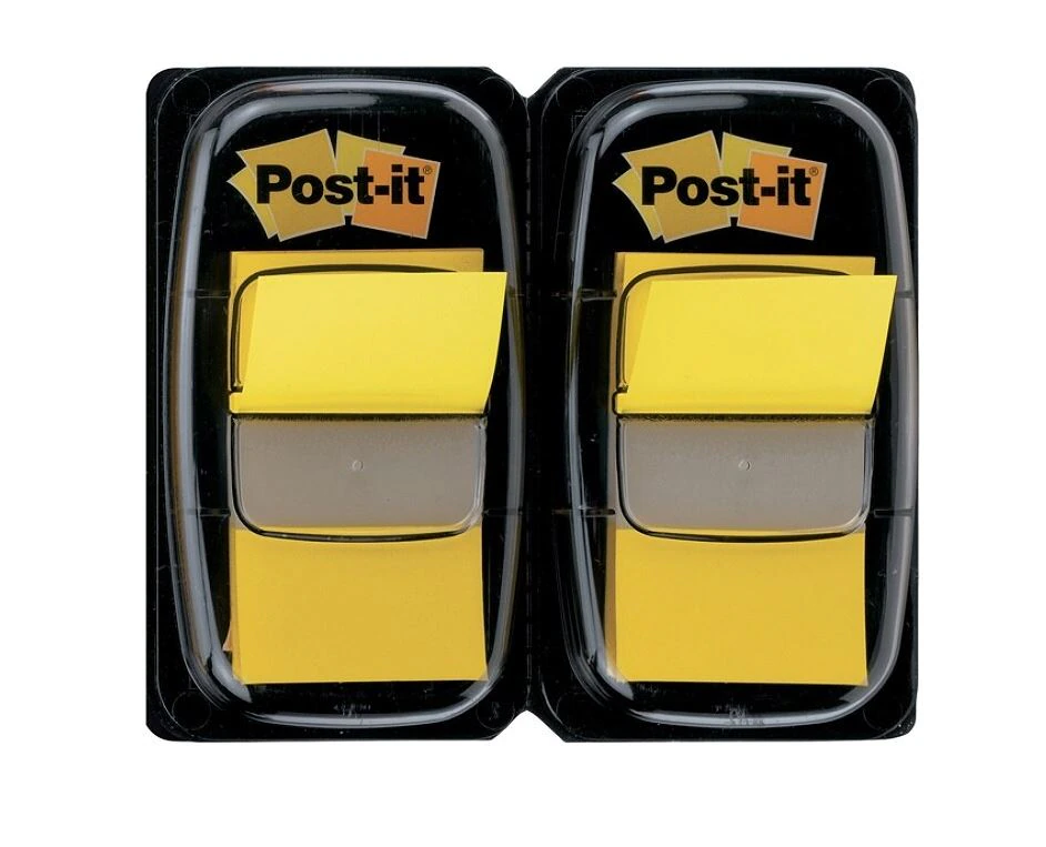 Post-it Flags Tape In Dispenser, Yellow, 1" x 1.7", 50 Flags/Pad, 2 Pads/Pack, 2/Package