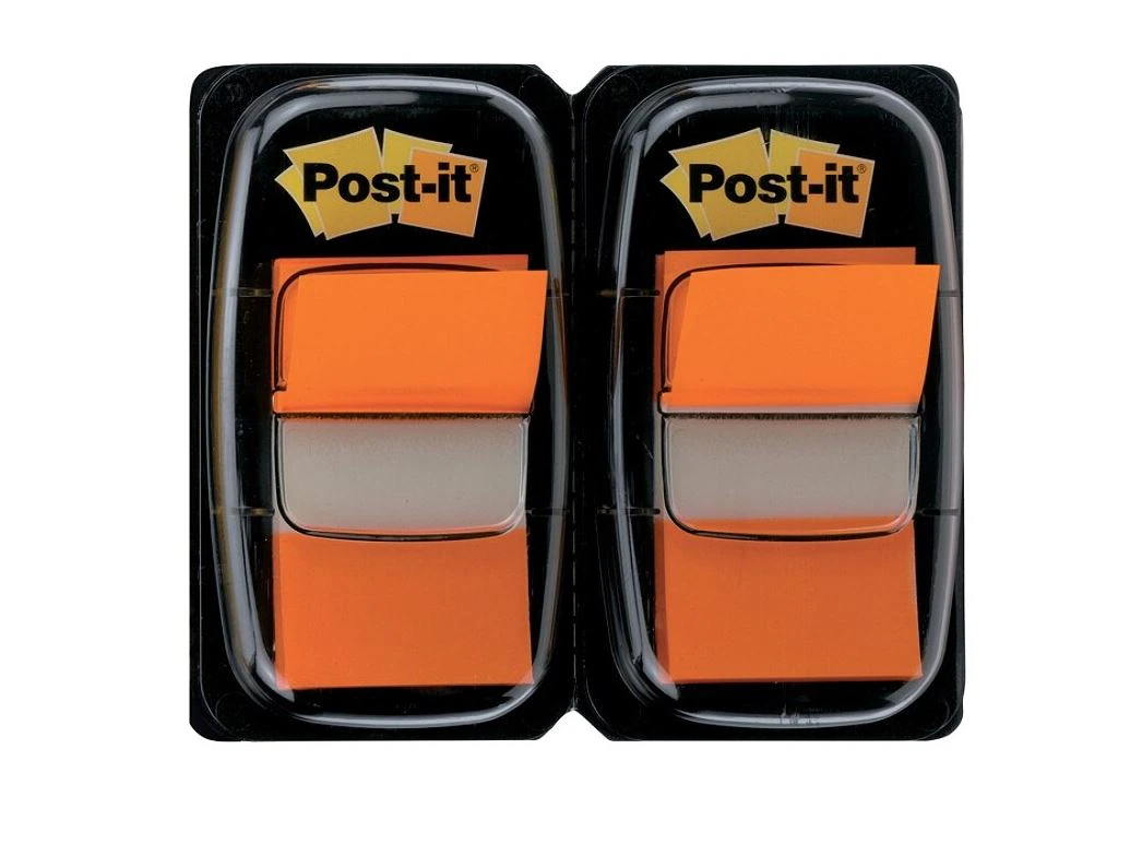 Post-it Flags 1 in x 1 7/10 in Orange, 50 Flags/Pad, 2 Pads/Pack, 2/Package