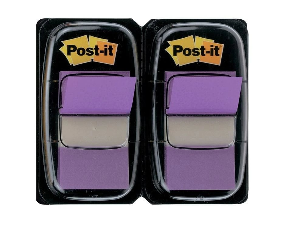 Post-it Flags, 1 in x 1 7/10 in, Purple, 50 Flags/Pad, 2 Pads/Pack, 2 Packs/Package