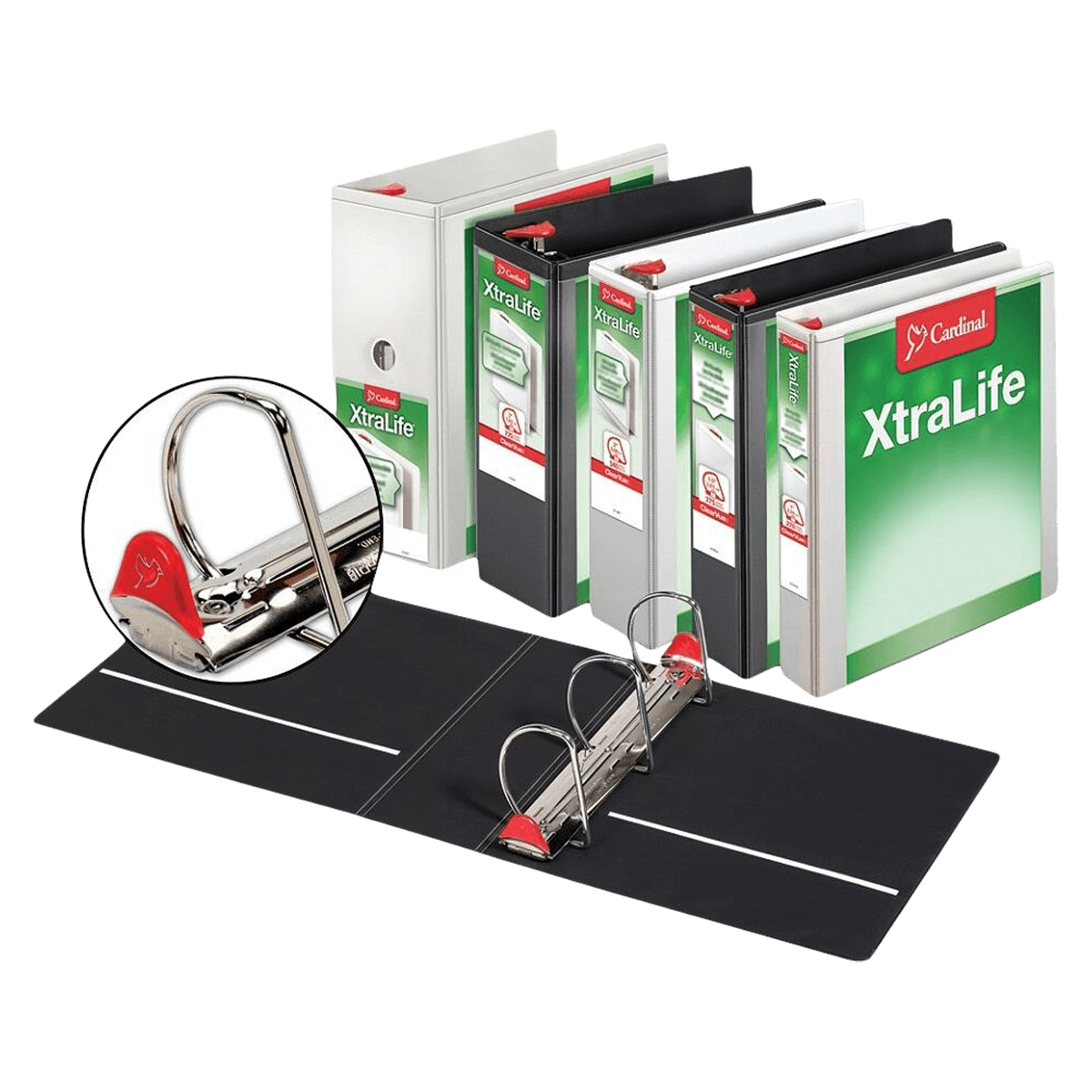 Cardinal XtraLife Locking Slant-D Ring Binder, 1 Inch Rings, White, 1/Pack
