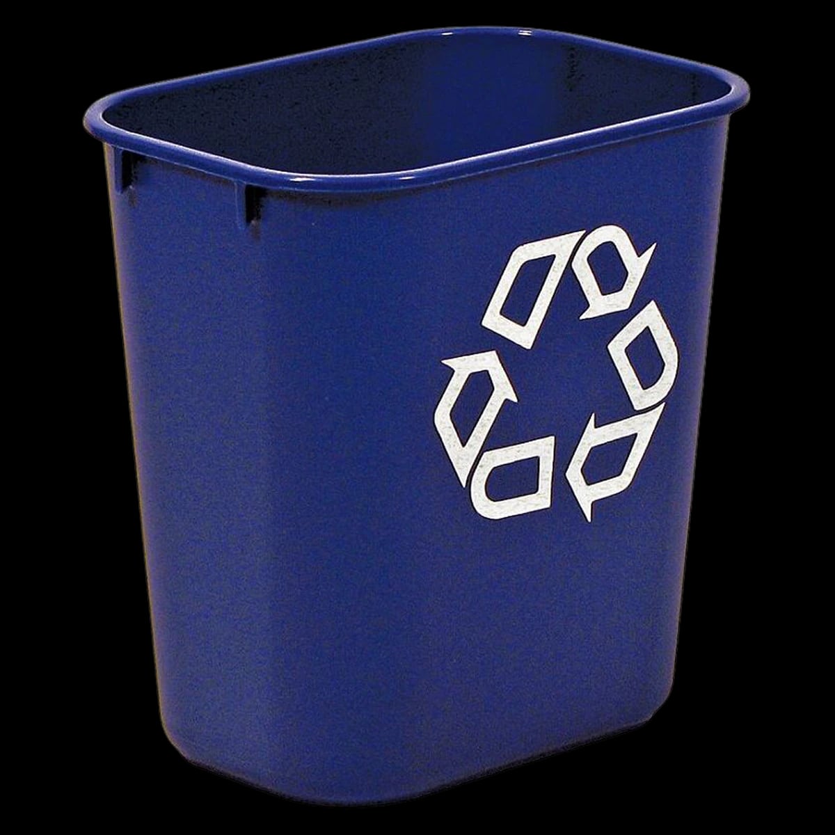 Rubbermaid "We Recycle" Container, 13 Qt (3.25 Gal), Blue, 1/Each