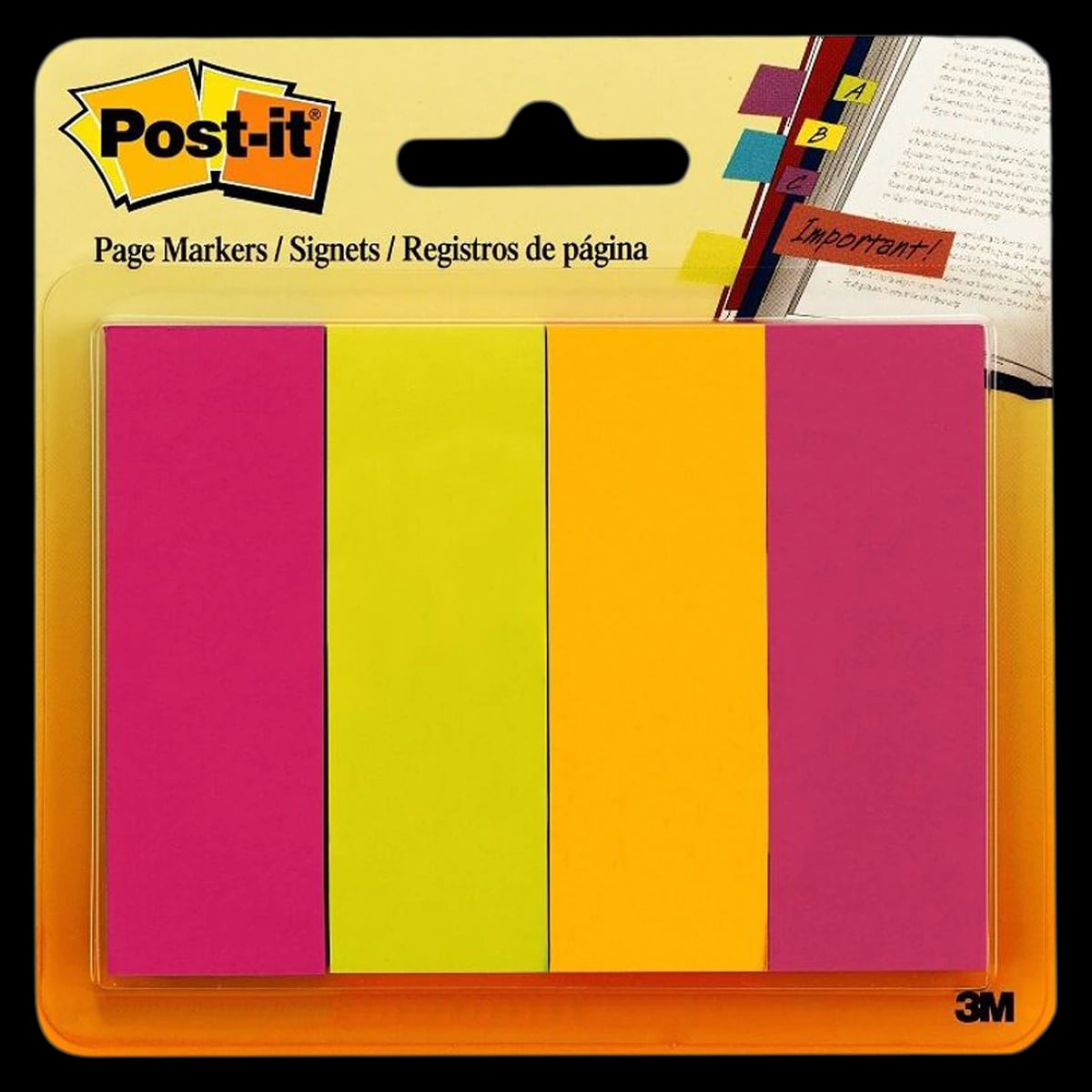 Post-it Flags Ultra Colors, 1 in x 3 in, 50 Flags/Pad, 4 Pads/Pack