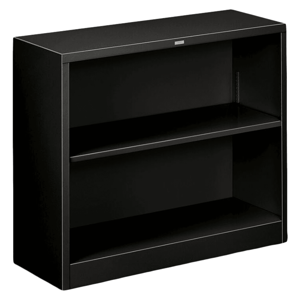 HON Steel Bookcase, 2 Shelves, 29"W x 34.5"H x 12.625"D, Black, 1/Package