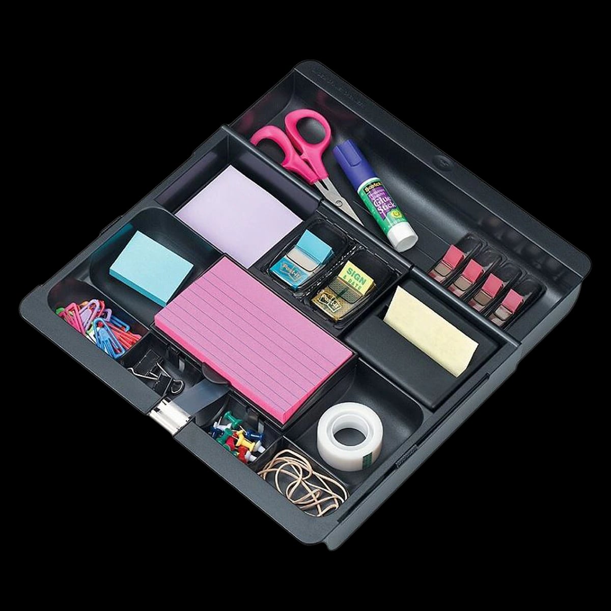 3M Desk Drawer Organizer, Black, 1/Package