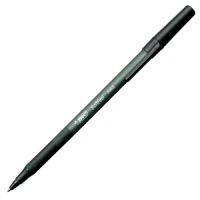 BIC Soft Feel Stick Pen, Medium Point, 1.0 mm, Black Barrel, 12/Pack