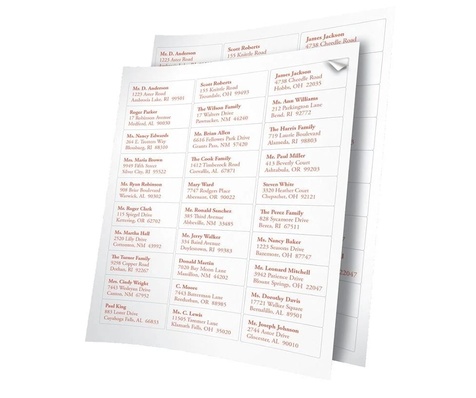 Office Depot White Inkjet/Laser Address Labels, 1" x 2-5/8", 7500 Labels per Package