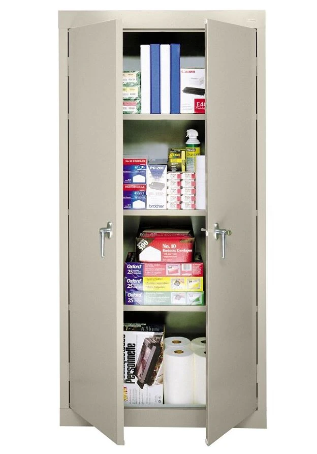 Sandusky Steel Storage Cabinet, 30"W x 72"H x 18"D, 3 Fixed Shelves, Putty, 01KEZKNTT0HEXK9PVZVSNRD52D