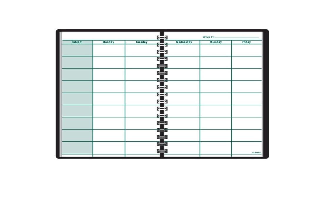At-A-Glance Undated Teacher's Planner, 8.25" x 10.875", Black, 1/Package