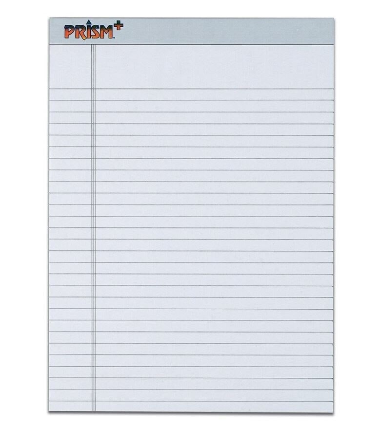 Tops Business Forms Prism+ Color Writing Pad, 8.5 x 11.75 in, Legal Ruled, Assorted Colors, 6/Pack