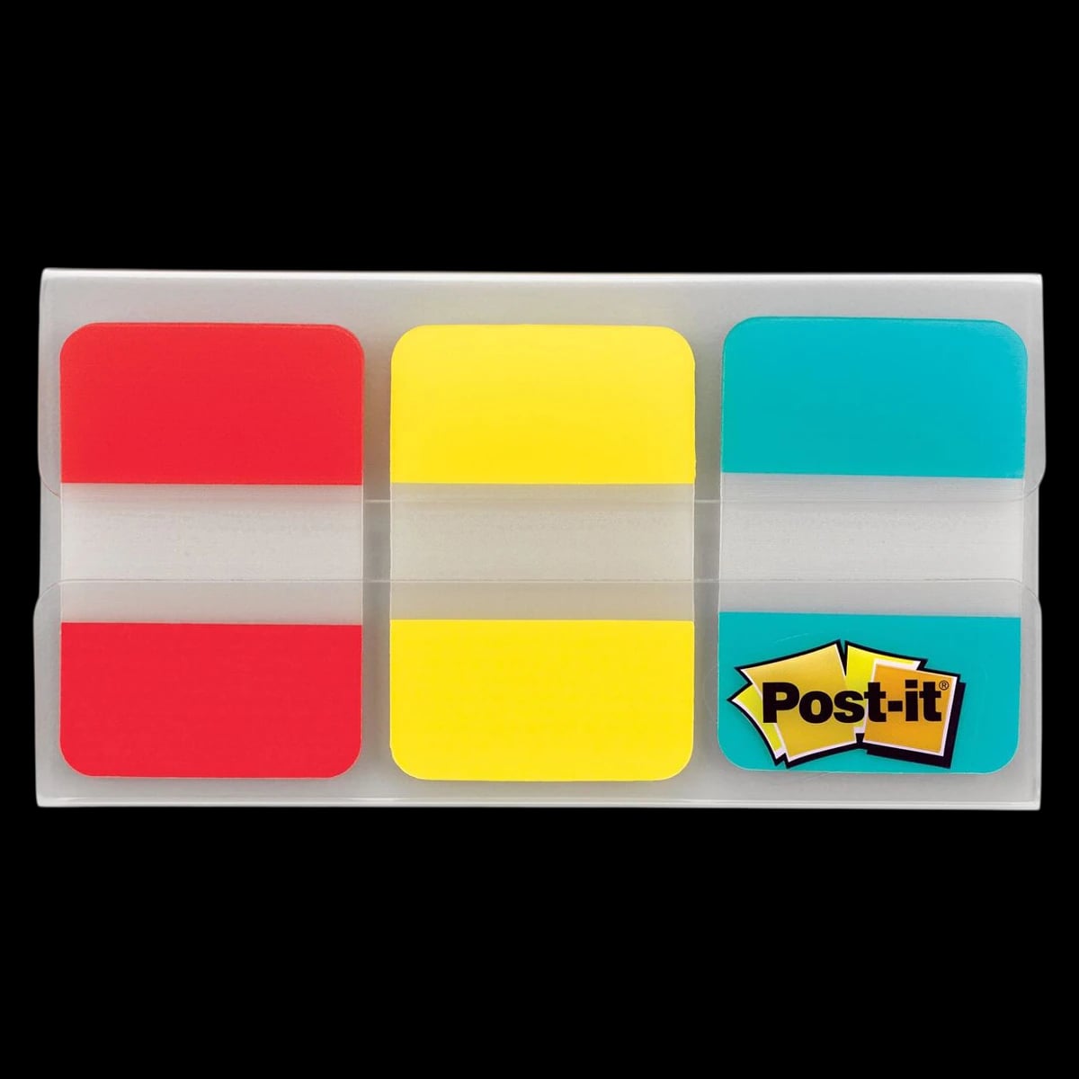 Post-it Durable Index Tabs, 1 in x 1.5 in, Blue/Red/Yellow, 22 Flags/Pad, 3/Pack